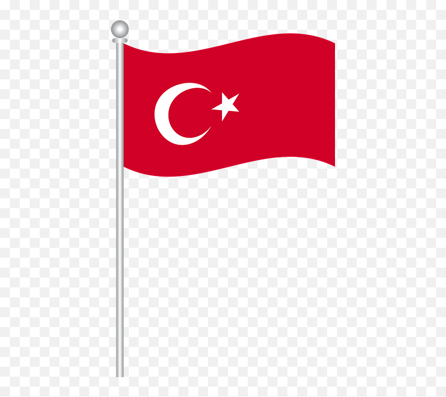 Turkey Cartoon Clipart - Turkish Flag On Pole Png Emoji,Turkish Flag Emoji
