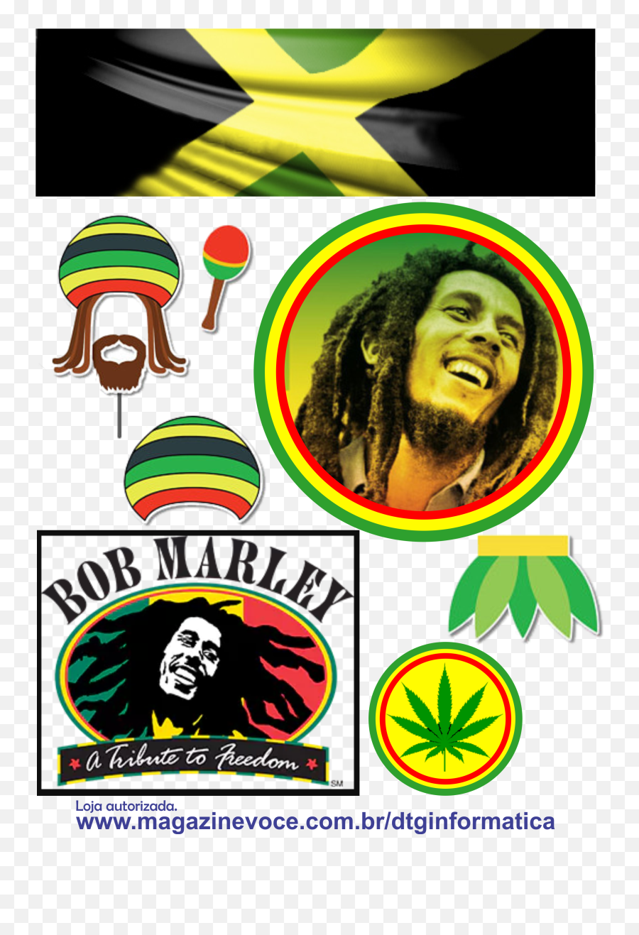 Topo Para Bolo Bob Marley - Topo De Bolo Bob Marley Emoji,Rasta Emoji