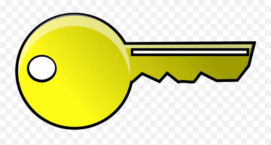 Key Black White Access Lock - Key Yellow Clipart Emoji,Black And White Emoji Keyboard