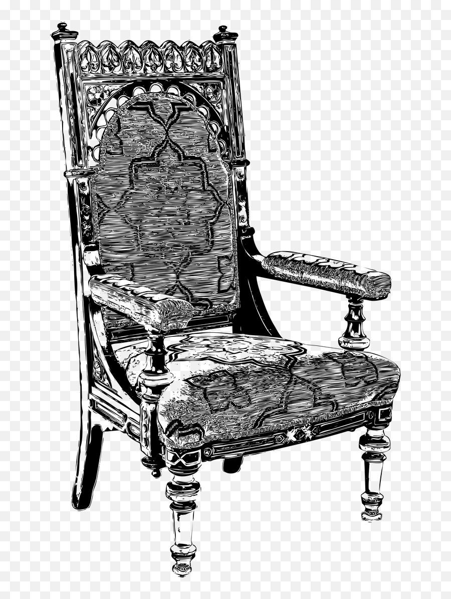 Line Art Arm Chair Vintage Chair - Throne Emoji,Bike Arm Emoji