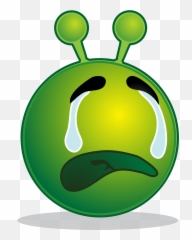 Alien Smiley Emoji Emoticon Expression - Green Alien Smiley,Crying Emoji