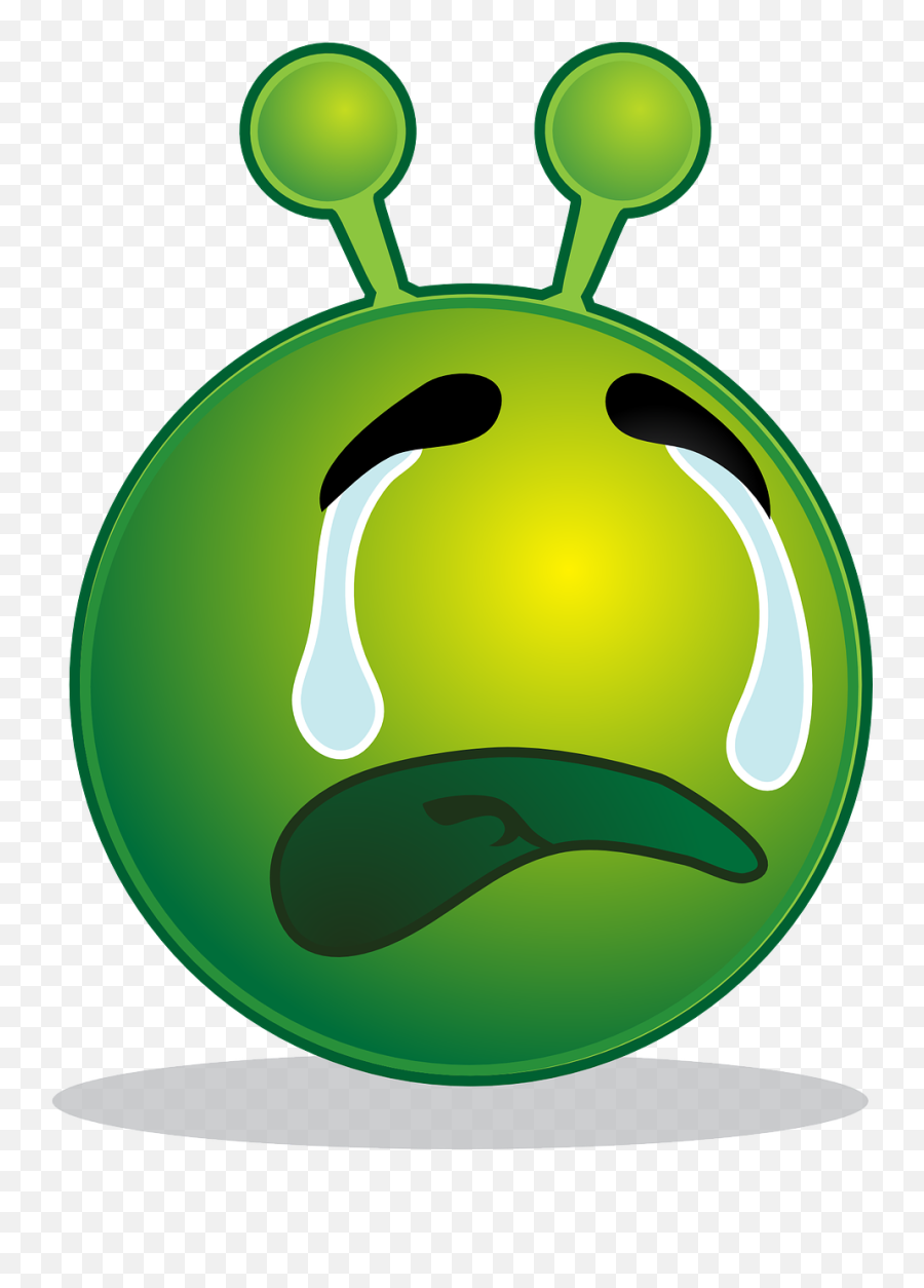 Alien Smiley Emoji Emoticon Expression - Green Alien Smiley,Crying Emoji