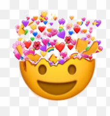 emoji surprised heart love - Sticker by Emojis Smiley