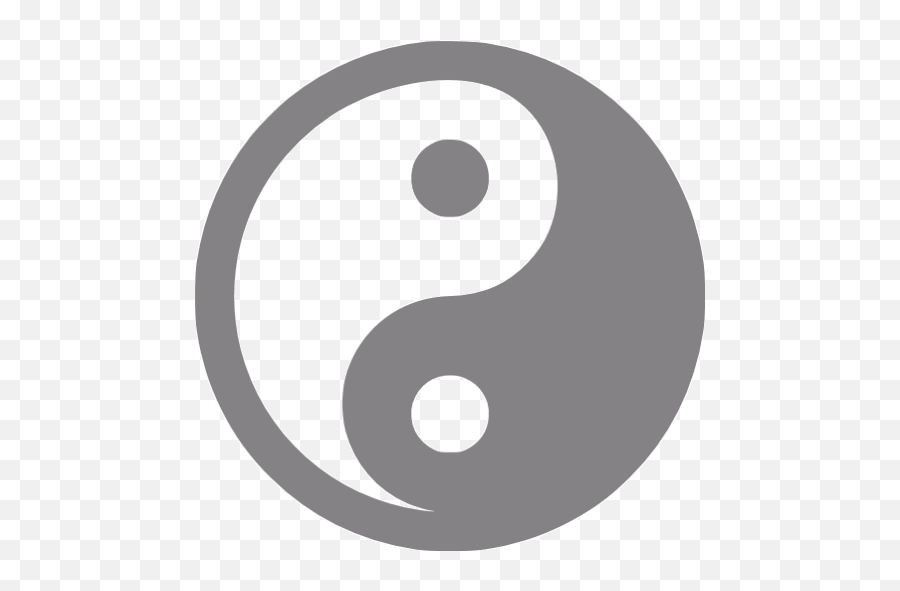 Gray Yin Yang Icon - Grey Yin And Yang Emoji,Yin Yang Emoticon