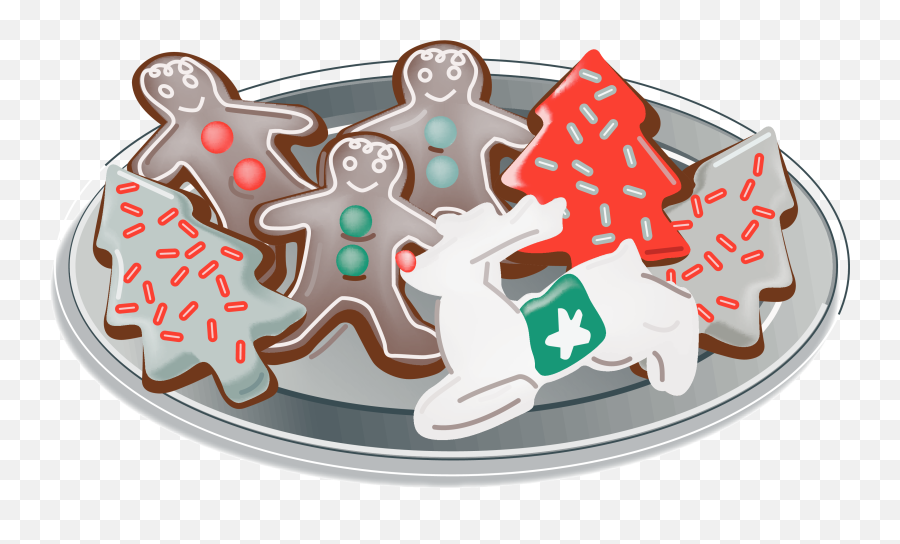 Plate Clipart Christmas Plate Christmas Transparent Free - Clip Art Plate Of Christmas Cookies Emoji,Rice Cracker Emoji