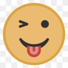 Yellow Lewd Face Graphic - Wink Emoji