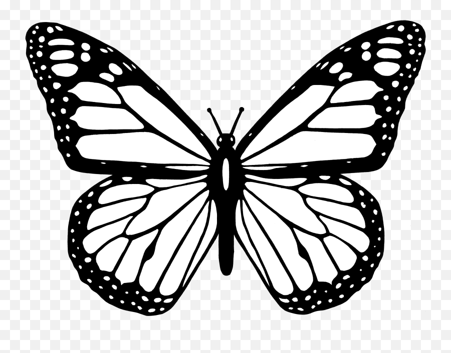Black And White Butterfly From Pixabay - Butterfly Clipart Black And White Emoji,Butterfly Emoji