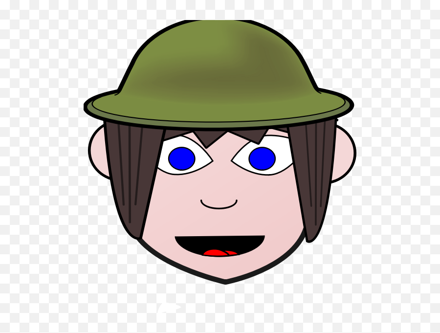 Happy Soldier Girl - Cartoon Soldier Face Emoji,Screaming Emoji