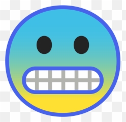 Cyan Gradient Grimacing Face Emoji - Circle