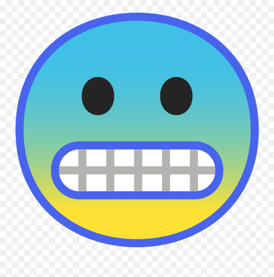 Cyan Gradient Grimacing Face Emoji - Circle,Grimacing Emoji
