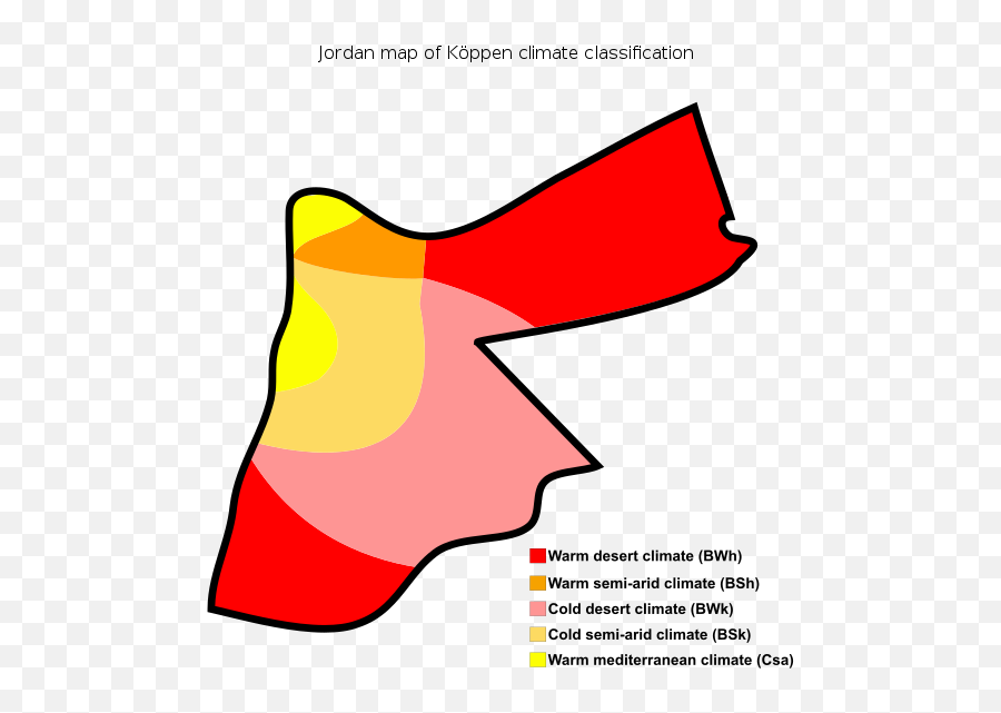 Jordan Map Of Köppen Climate Classification - Climate Map Of Jordan Emoji,Texas Emoji