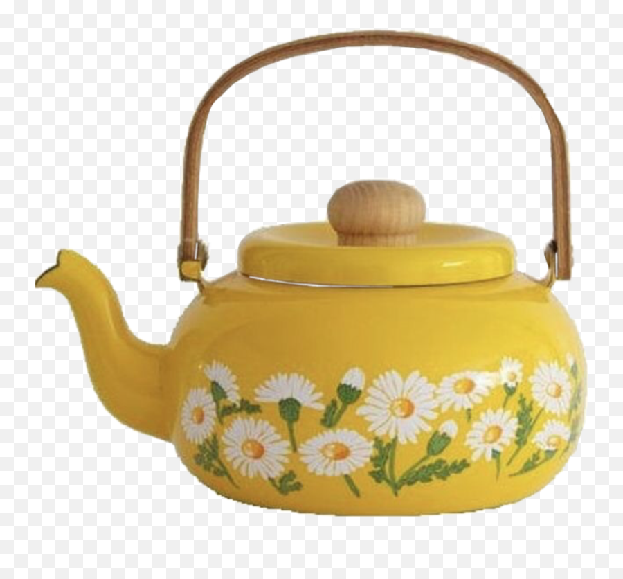 Tea Kettle Yellow Aesthetic - Vintage Yellow Aesthetic Png Emoji,Kettle Emoji