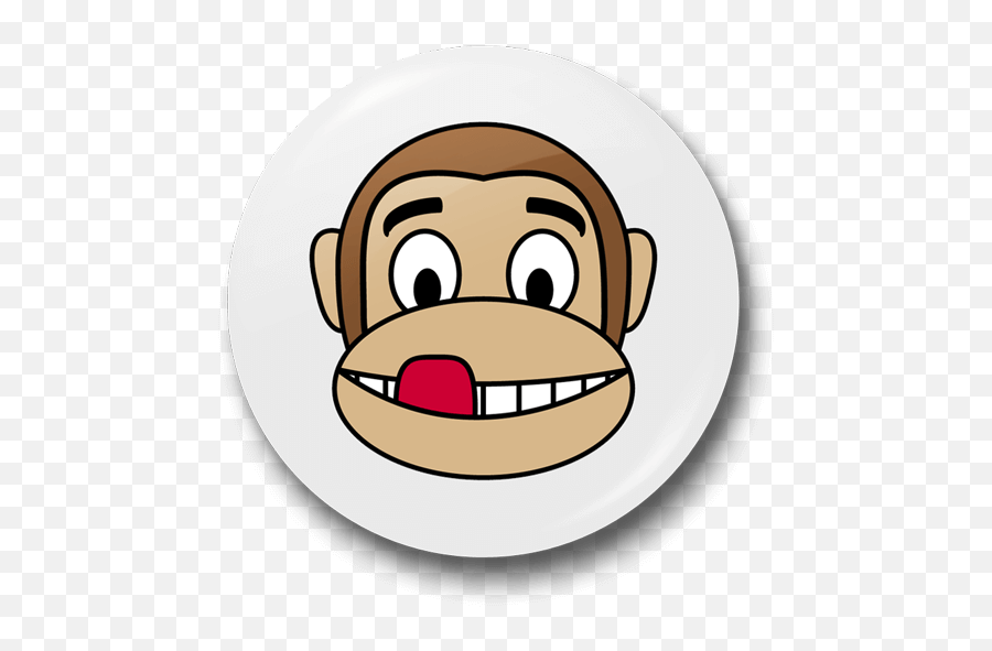 Monkey Yummy Badge - Confused Monkey Face Cartoon Emoji,Yummy Emoji Png