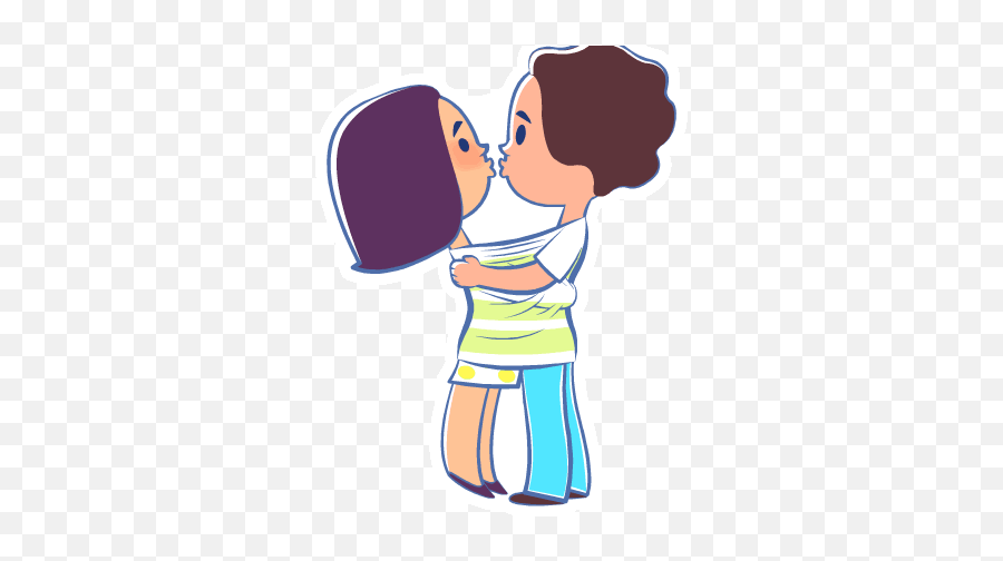 Things Couples Do - Kiss You Cartoon Gif Emoji,Emoji For Hugs And Kisses Iphone