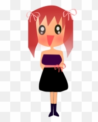 Anime Girl Readhead Black Dress - Con Gai Hoat Hinh Emoji
