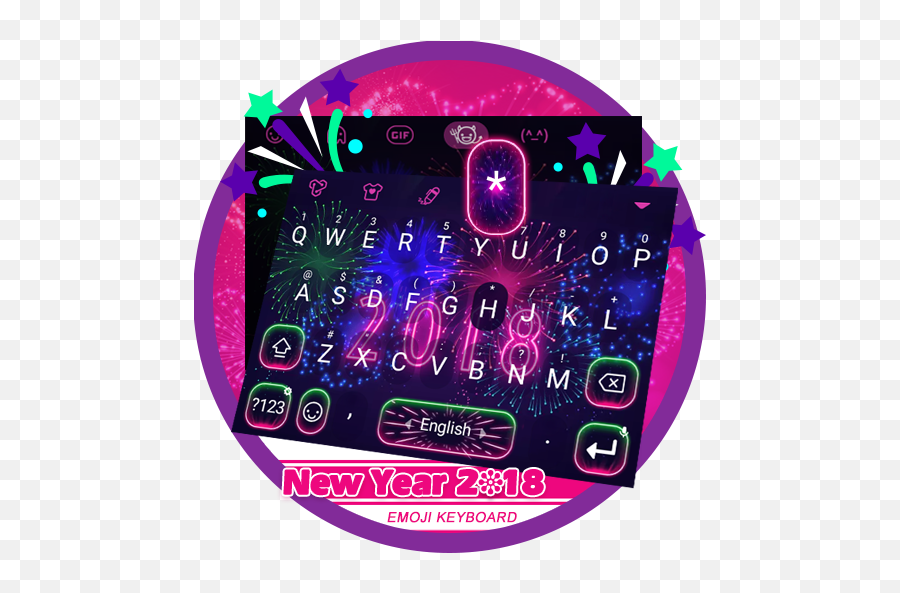 New Year 2018 Keyboard - Circle Emoji,Yak Emoji