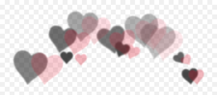 Black Red Emoji Hearts Crown Sticker By Josephine - Transparent Heart Overlay,Emoji Hearts