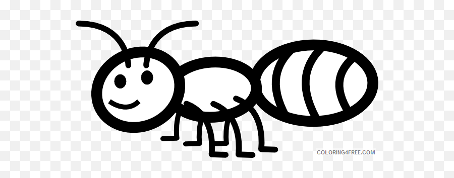 Ants Coloring Pages White Ant At - Small Ant Black And White Emoji,Zzz Ant Ladybug Ant Emoji