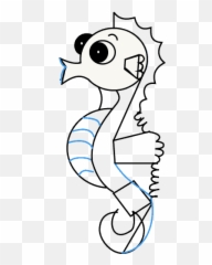 How To Draw A Seahorse Step - Cartoon Emoji,Seahorse Emoji