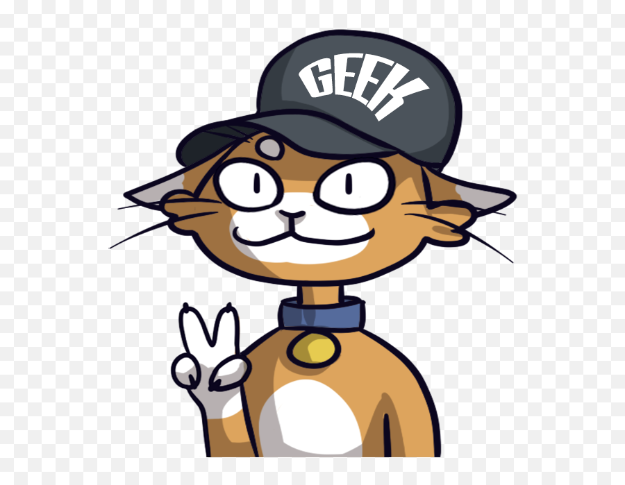 Geeky Kitty - Cartoon Emoji,Geeky Emoji