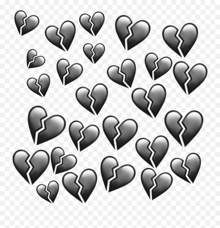 Black Heart Hearts Heartbroken Emoji - Broken Heart Emoji Aesthetic,Black Heart Emojis