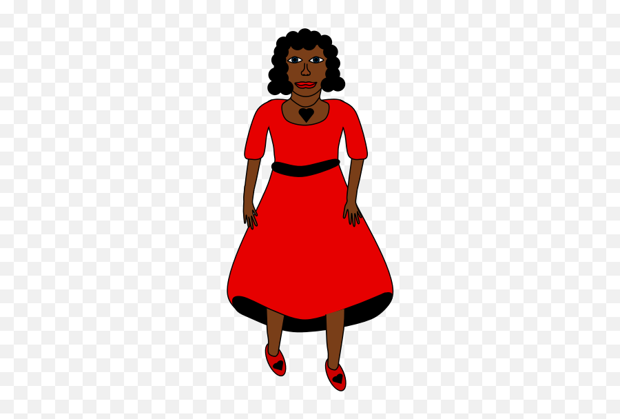 Woman In A Red Dress - Illustration Emoji,Red Dress Dancing Emoji