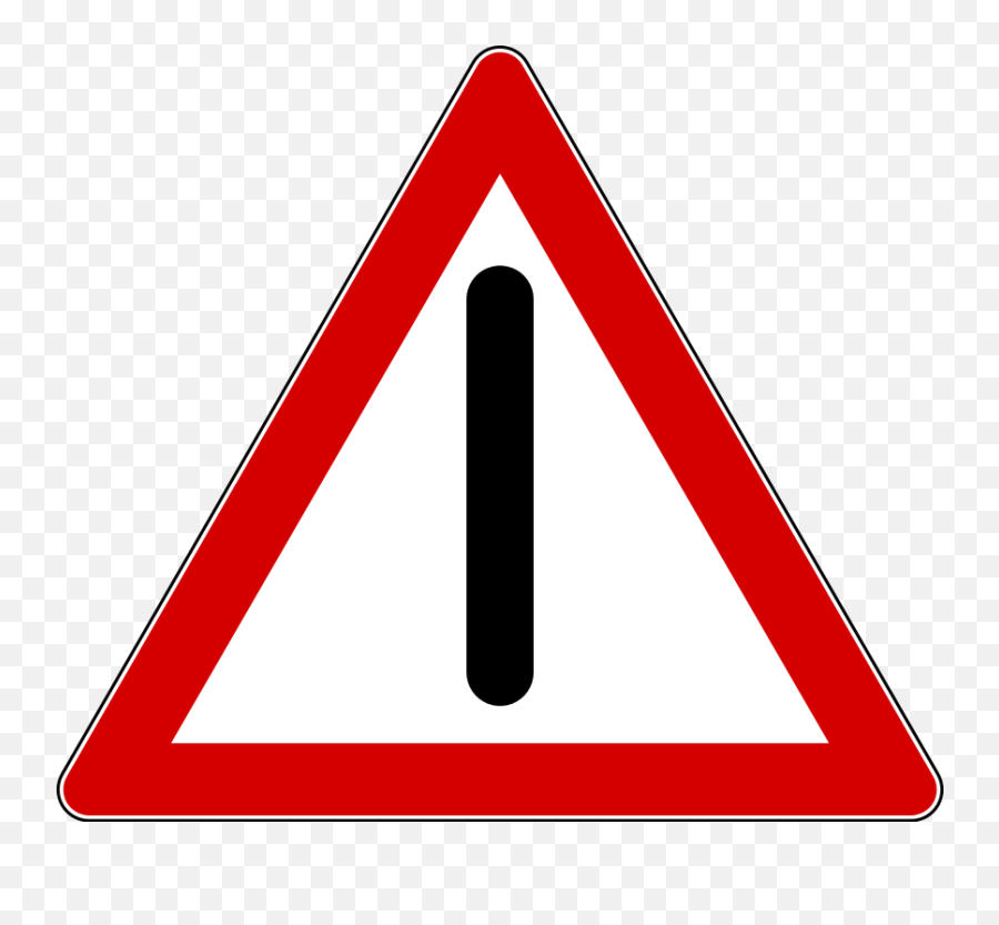 Italian Traffic Signs - Triangle Red Sign Emoji,Italian Emoji
