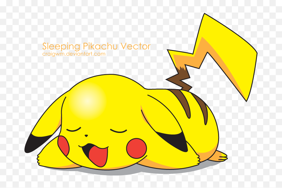 Sleeping Pikachu Vector - Pikachu With Santa Hat Emoji,Lying Down Emoticon