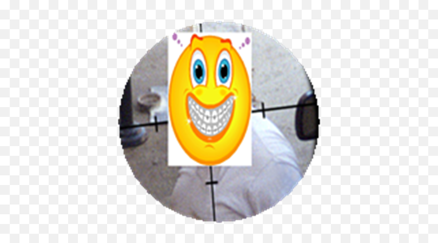 Smiley Snipe Lol I Painted Over A Guys Face - Roblox Sniper Crosshairs Emoji,Lol Emoticon