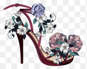 Heels Highheel Ladies Shoe Flower - Drawings Of Heeled Shoes Emoji