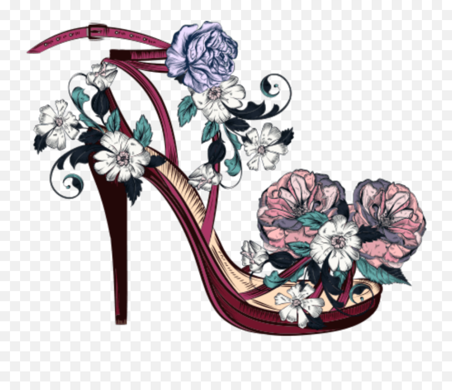 Heels Highheel Ladies Shoe Flower - Drawings Of High Heeled Shoes Emoji,High Heel Emoji