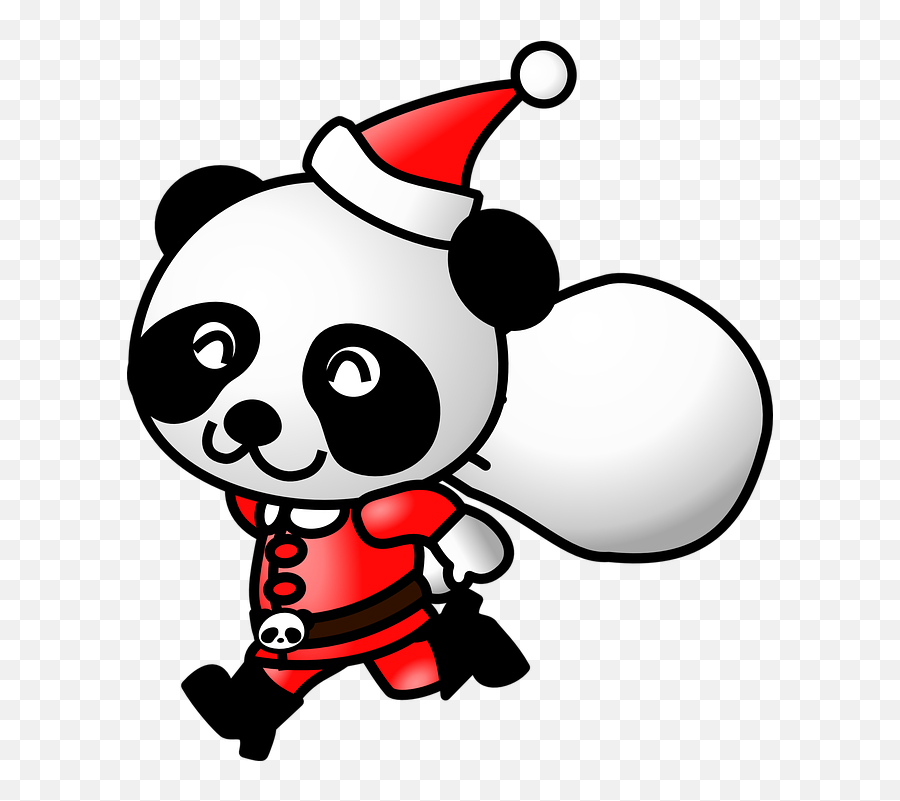 Free Panda Bear Illustrations - Panda Santa Clipart Emoji,Shrug Emoji