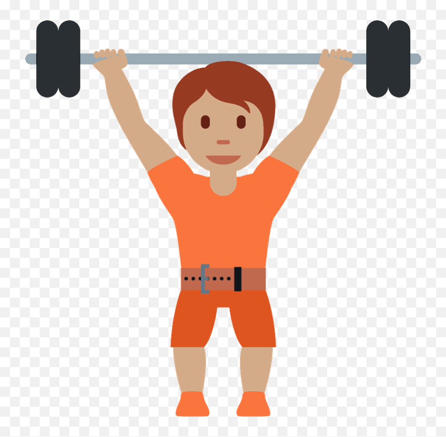 Person Lifting Weights Emoji Clipart - Person Lifting Weight,Barbell Emoji