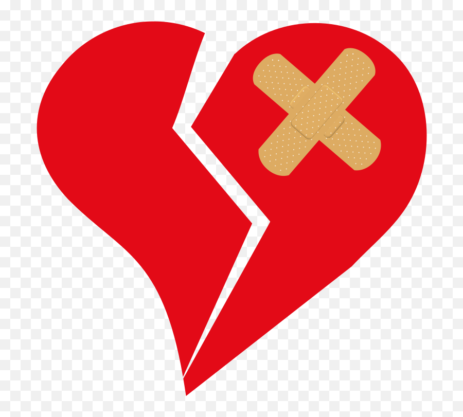 Broken Love Heart Bandaged 2 Nevit - Broken Heart Clipart Png Emoji,Emoji Hearts