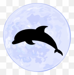 Supermoon Euclidean Vector Oceanic Dolphin Illustration - Euclidean Vector Emoji,Dolphin Emoji