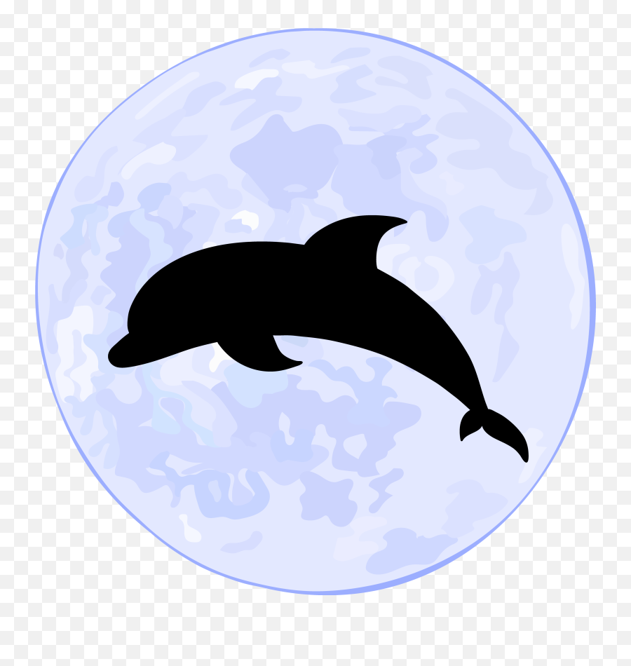 Supermoon Euclidean Vector Oceanic Dolphin Illustration - Euclidean Vector Emoji,Dolphin Emoji