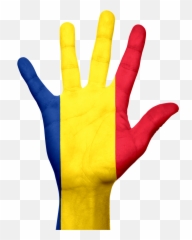 Romania Flag Hand National Fingers - Transparent Romania Flag Png Emoji,Hand Emoji