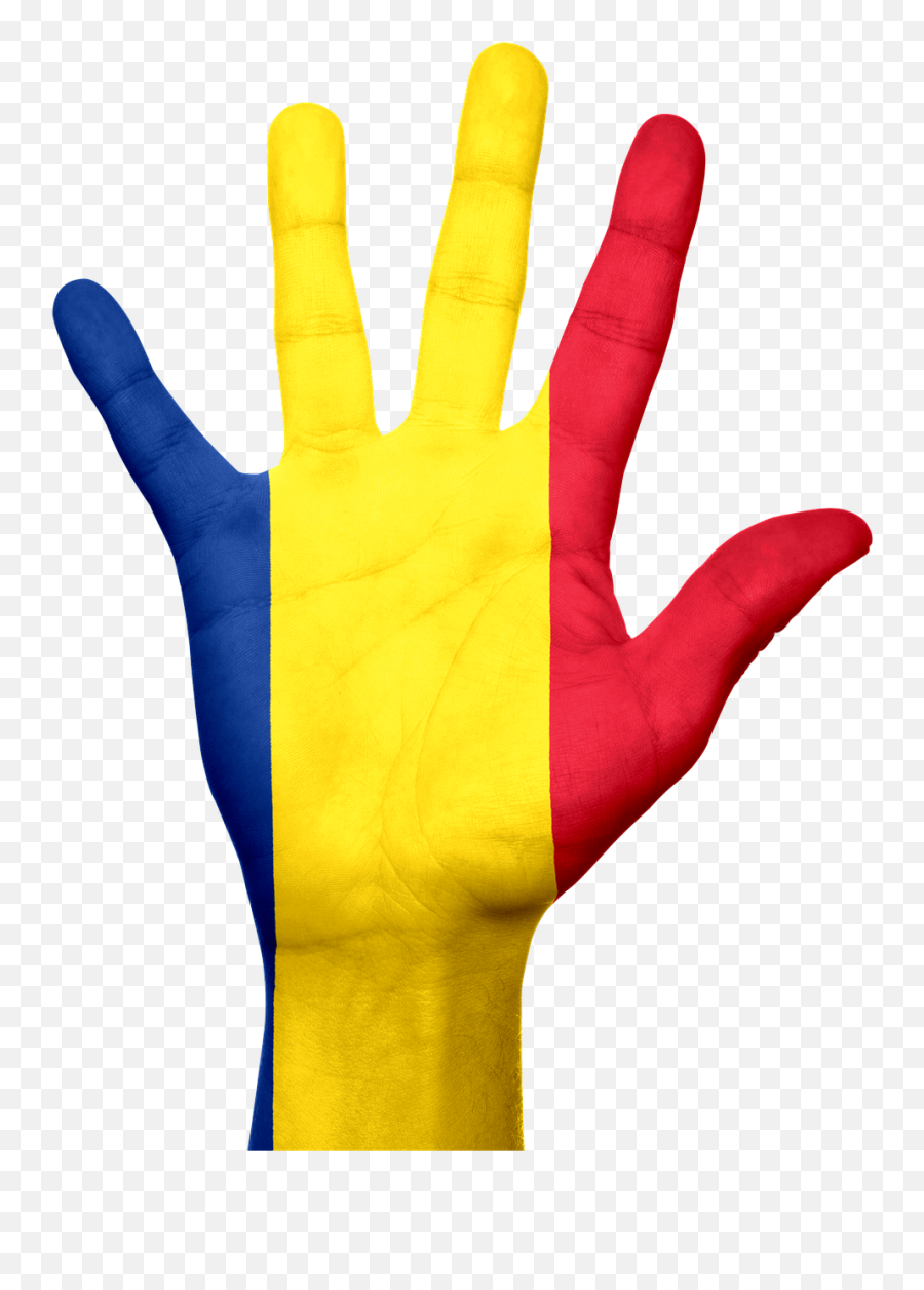 Romania Flag Hand National Fingers - Transparent Romania Flag Png Emoji,Hand Emoji