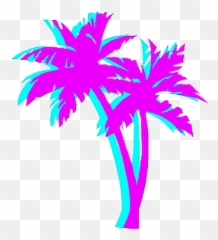 Download Palmtree Palm Night Japan - Vaporwave Palm Tree Png Transparent Emoji,Vaporwave Emoji