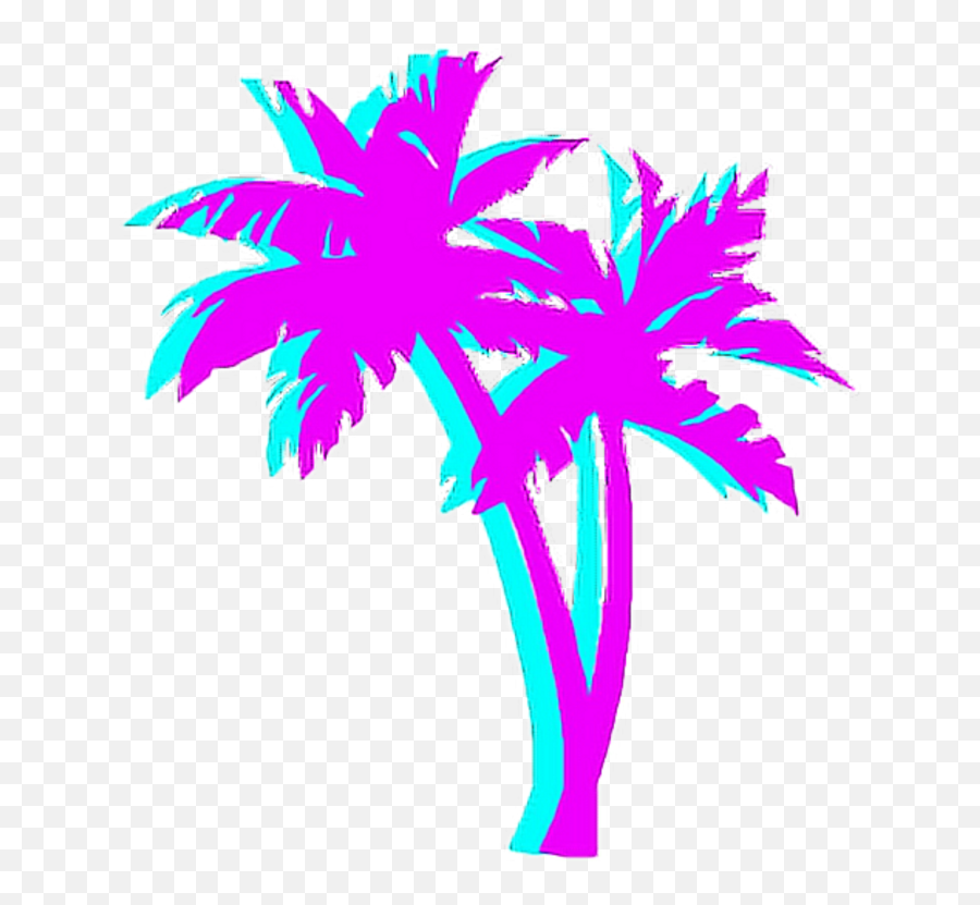 Download Palmtree Palm Night Japan - Vaporwave Palm Tree Png Transparent Emoji,Vaporwave Emoji
