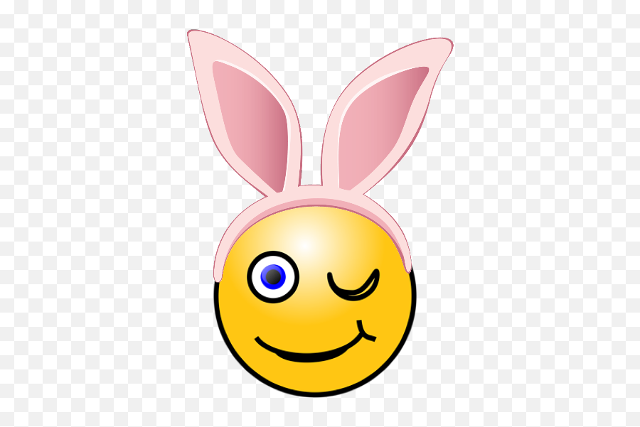 Bunnyearemoji Bunny Ear Emoji Ftestickers - Zwinkernder Smiley,Bunny Emoticon