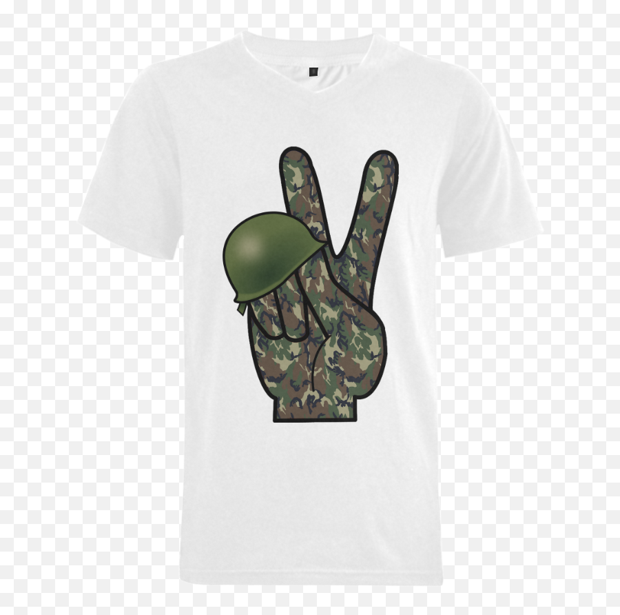 Peace Sign Emoji Png - Forest Camouflage Peace Sign Menu0027s V Camouflage,Men's Emoji Shirt