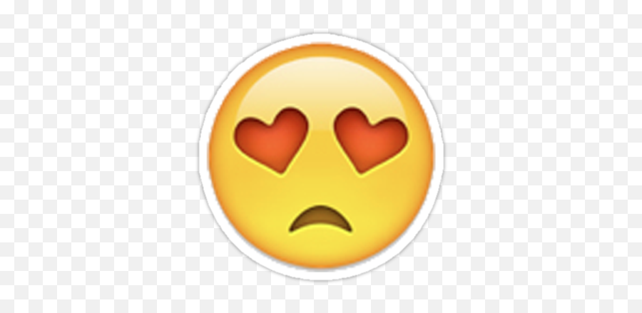 Sad Heart Eyed Stickers By - Love Heart Emoji Eye,Sad Eyes Emoji