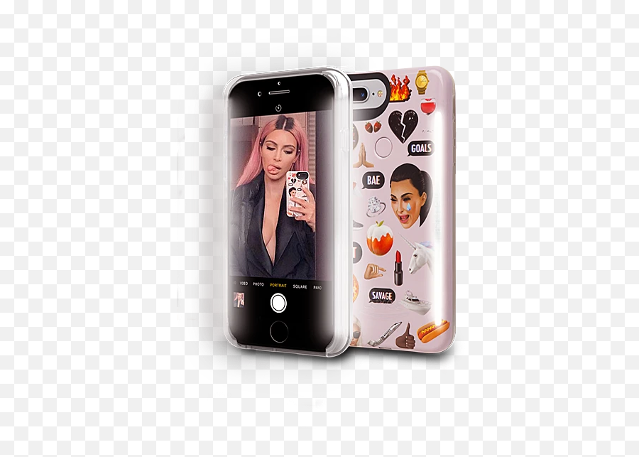 Kimoji Pink Collage Case - Iphone Emoji,Kim K Emoji