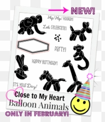 Mimi Myself And I A Zoo Layout With Balloon Animals - Black And White Balloon Animal Clipart Emoji,Snowing Emoticon