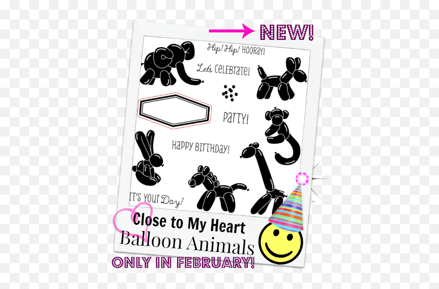 Mimi Myself And I A Zoo Layout With Balloon Animals - Black And White Balloon Animal Clipart Emoji,Snowing Emoticon