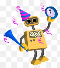 Cartoon 2020 Png Clipart Happy New Year - Robot 2019 Emoji