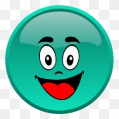 Cg - Smiley Émoticône Clipart Cartoon Visage Bleu Heureux Emoji,G Emoticon