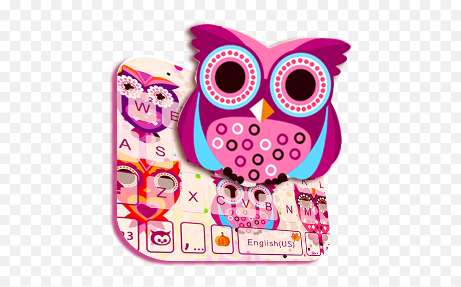 Cute Owls Emoji Keyboard - Clip Art,Pink Emoji Keyboard