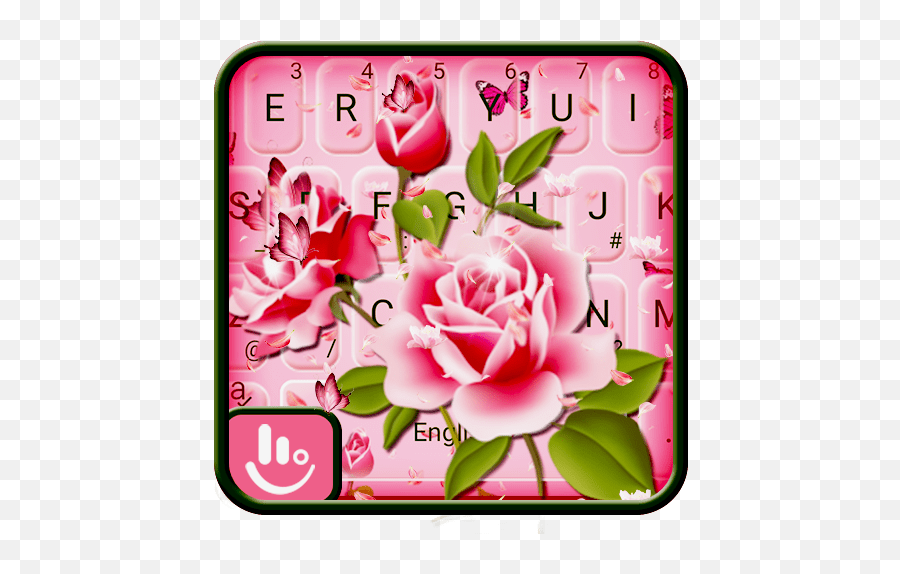 Pink Rose Garden Keyboard Theme Apk - Hybrid Tea Rose Emoji,Rose Emoticons